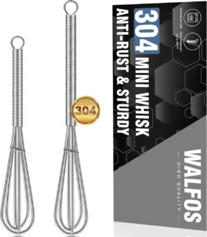 Walfos Mini Whisks Stainless Steel,...