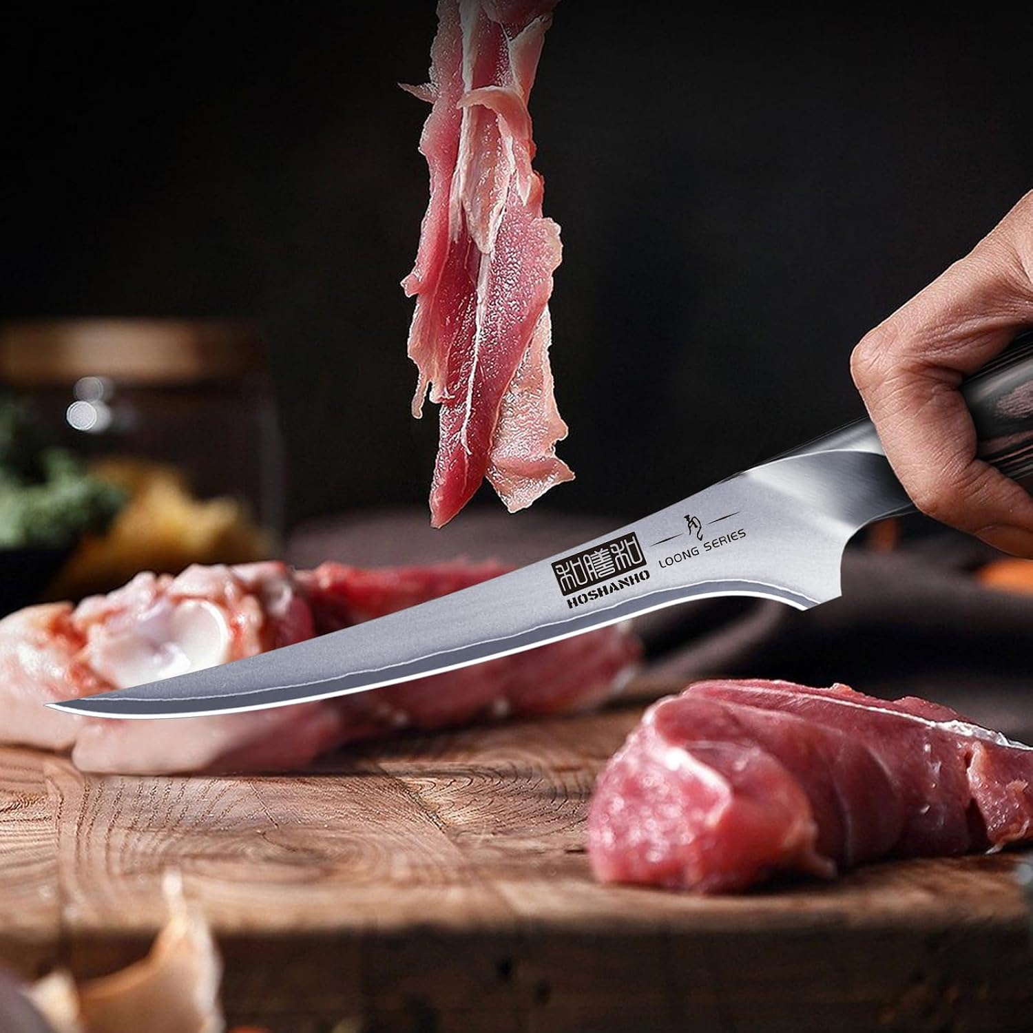 HOSHANHO Fillet Knife 7 Inch, Super Sharp Boning Knife in High Carbon Stainless Steel, Professional Japanese Fish Knives for Meat Poultry Cutting - Image 7