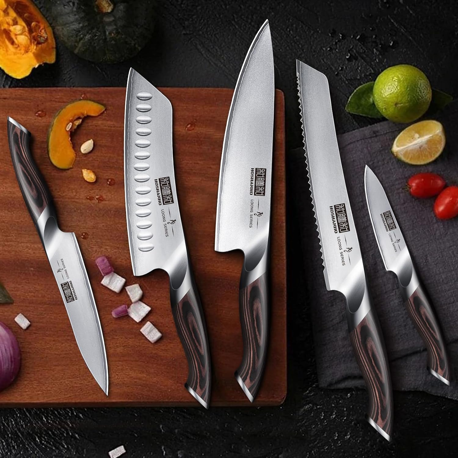 HOSHANHO Knife Set with Magnetic Knife Holder, 6 Pieces Japanese High Carbon Stainless Steel Kitchen Knife Sets, Ultra Sharp Professional Chef Knives Sets - Image 6