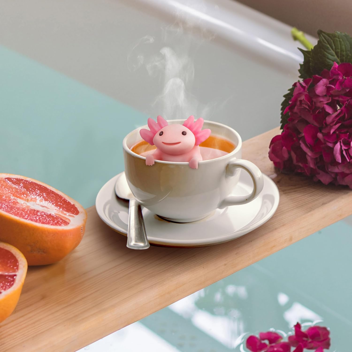 Genuine Fred RELAXOLOTL Tea Infuser, Cute Axolotl Design, For Loose Leaf Tea, Flexible, Easy to Clean Silicone, Fun Gift for Tea Lovers, Clever Kitchen Gadget - Image 3