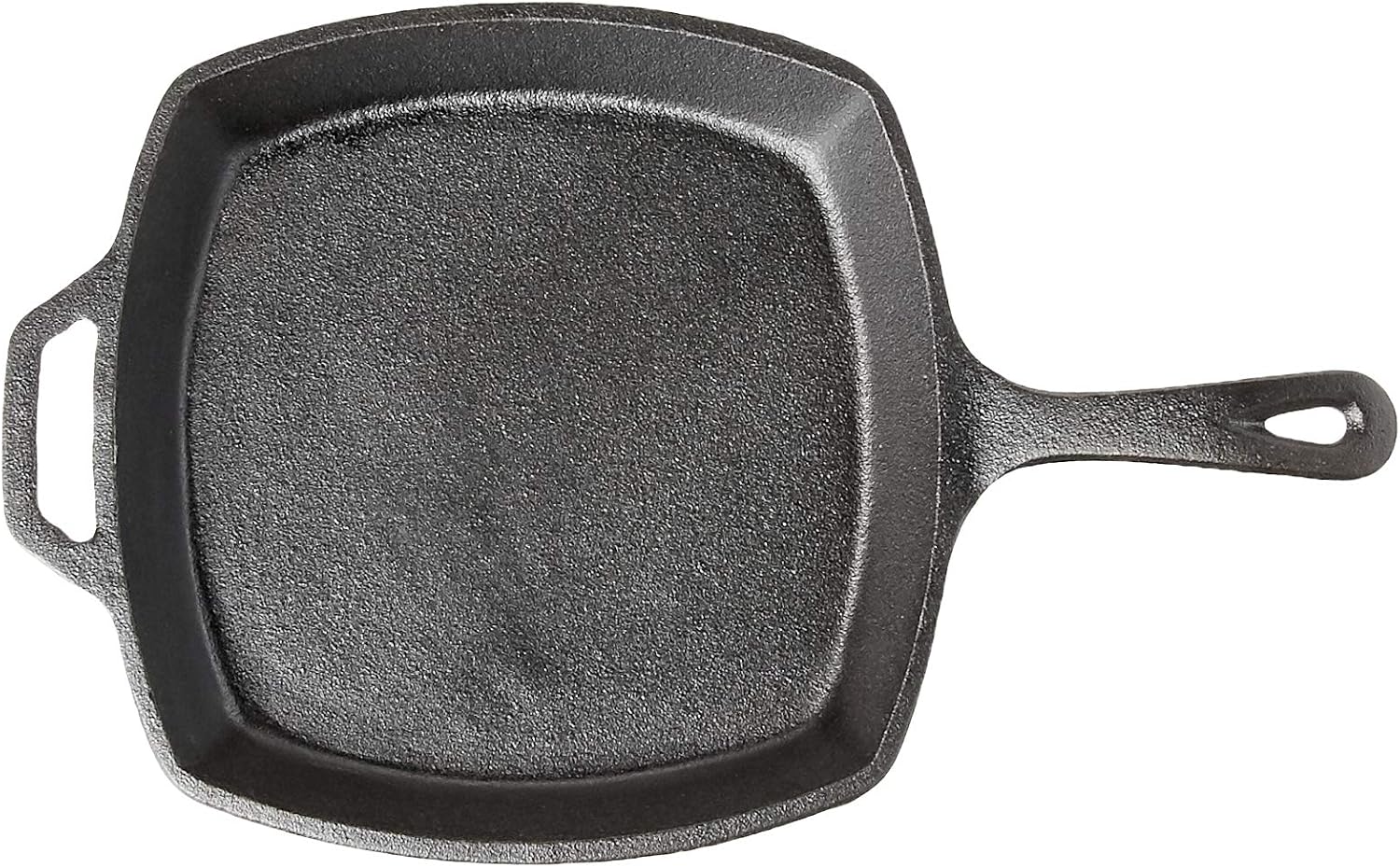 Jim Beam JB0217 10.5" Pre Seasoned Cast Iron Square Skillet for Grill, Gas, Oven, Electric, Induction and Glass", Black - Image 4