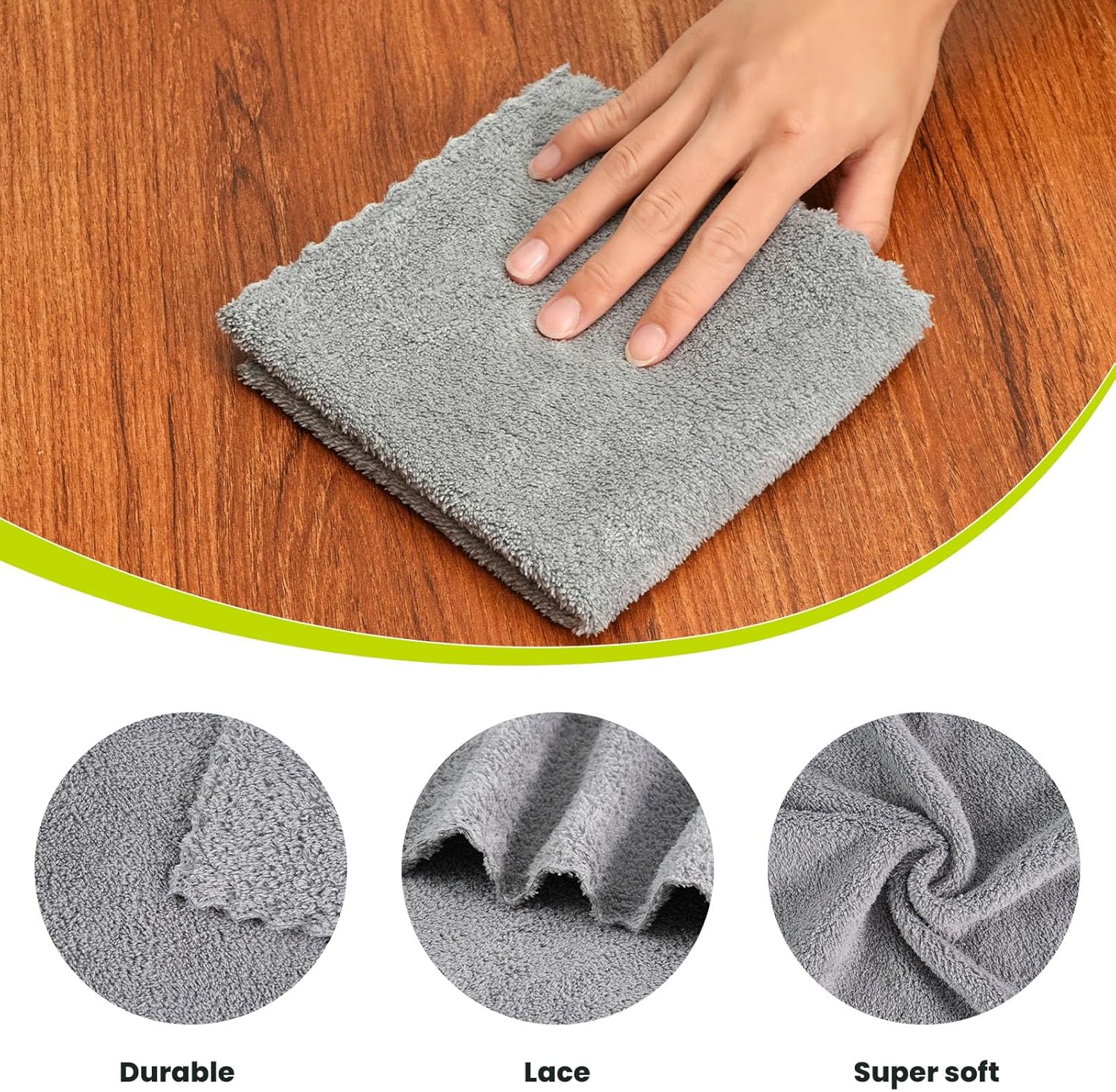 12 Pack Cleaning Cloth,Ultra Soft Absorbent Quick Drying Microfiber Cleaning rags,No scratches,Reusable,Washable,Lint Free Cleaning Towels for Kitchen,Window,Glass,car,11.8"×11.8",(Multicolor) - Image 2