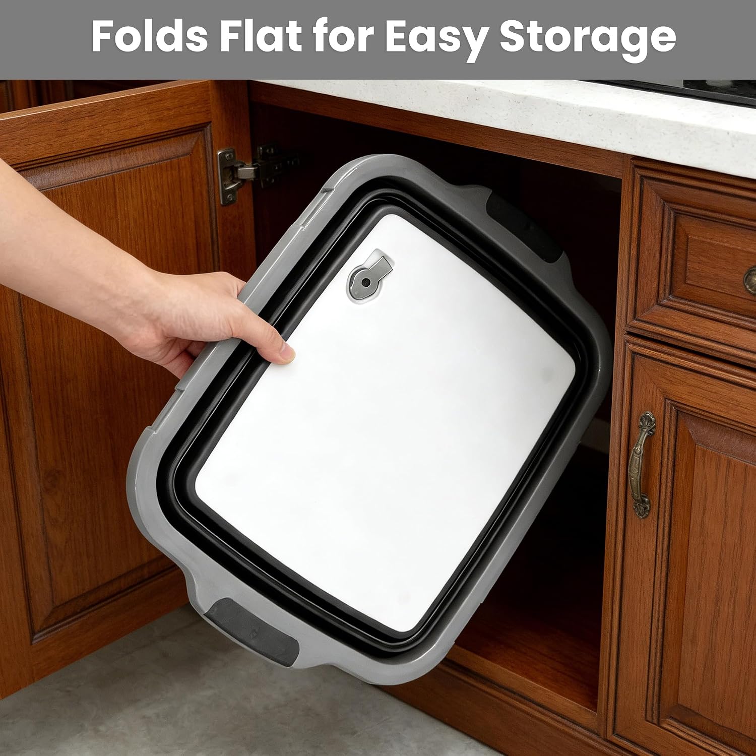 16L Collapsible BBQ Prep Tub Set with Lid, Tray, Tongs & Brush | Prep, Marinate, Carry, Grill & Serve Food in One Organized BBQ System - Image 8