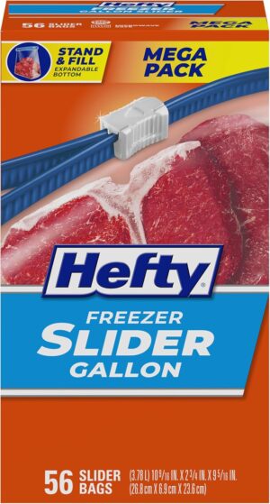 Hefty Slider 1 Gallon Freezer Bags,...