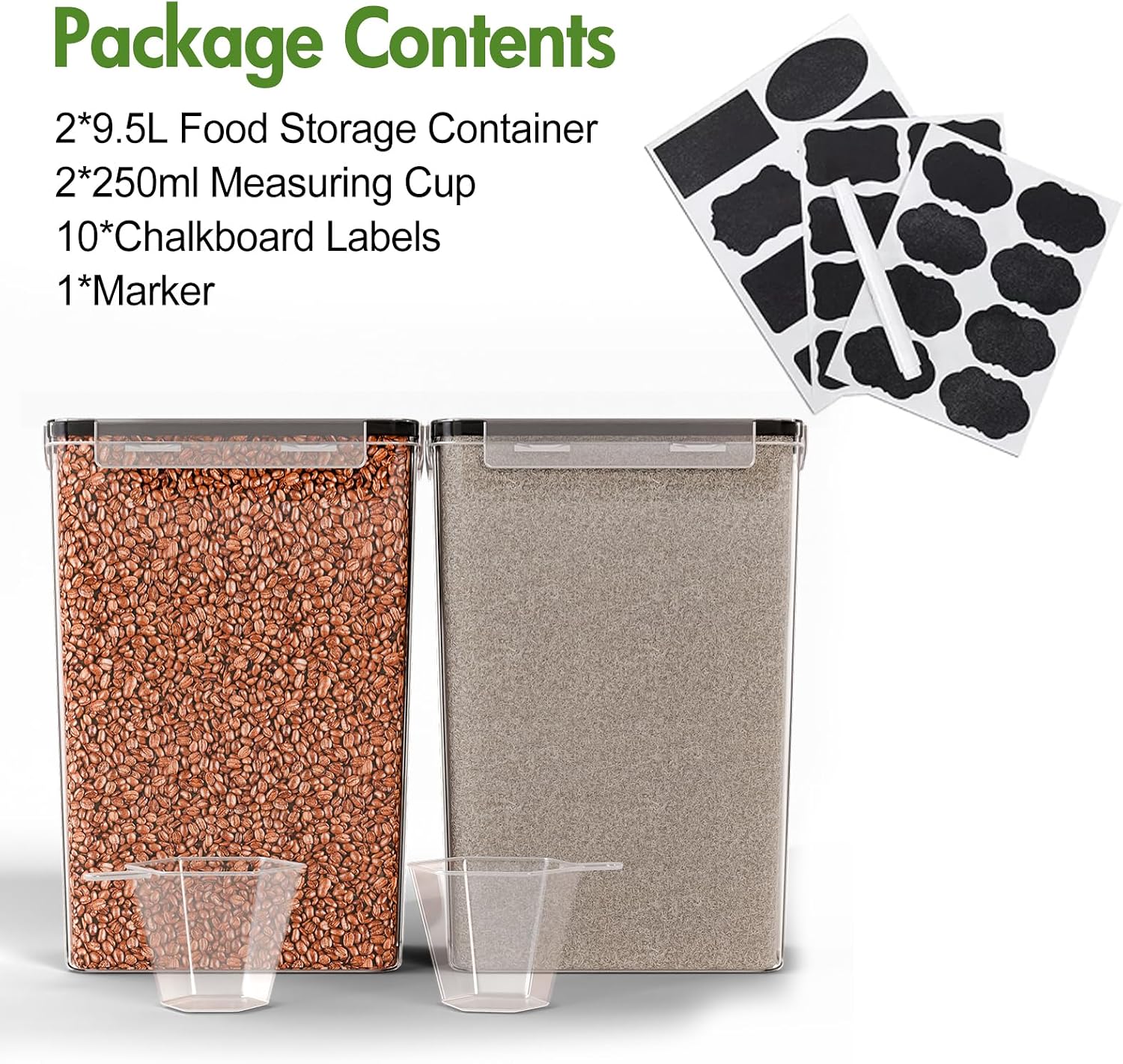 ALSO GO 2 PC (9.5L | 321 Oz) Extra Large Airtight Food Storage Containers with Lids,Kitchen and Pantry Organization Plastic Containers for Flour,Rice,Cereal,Pasta,Sugar,dog food (Leakproof, BPA-Free) - Image 7