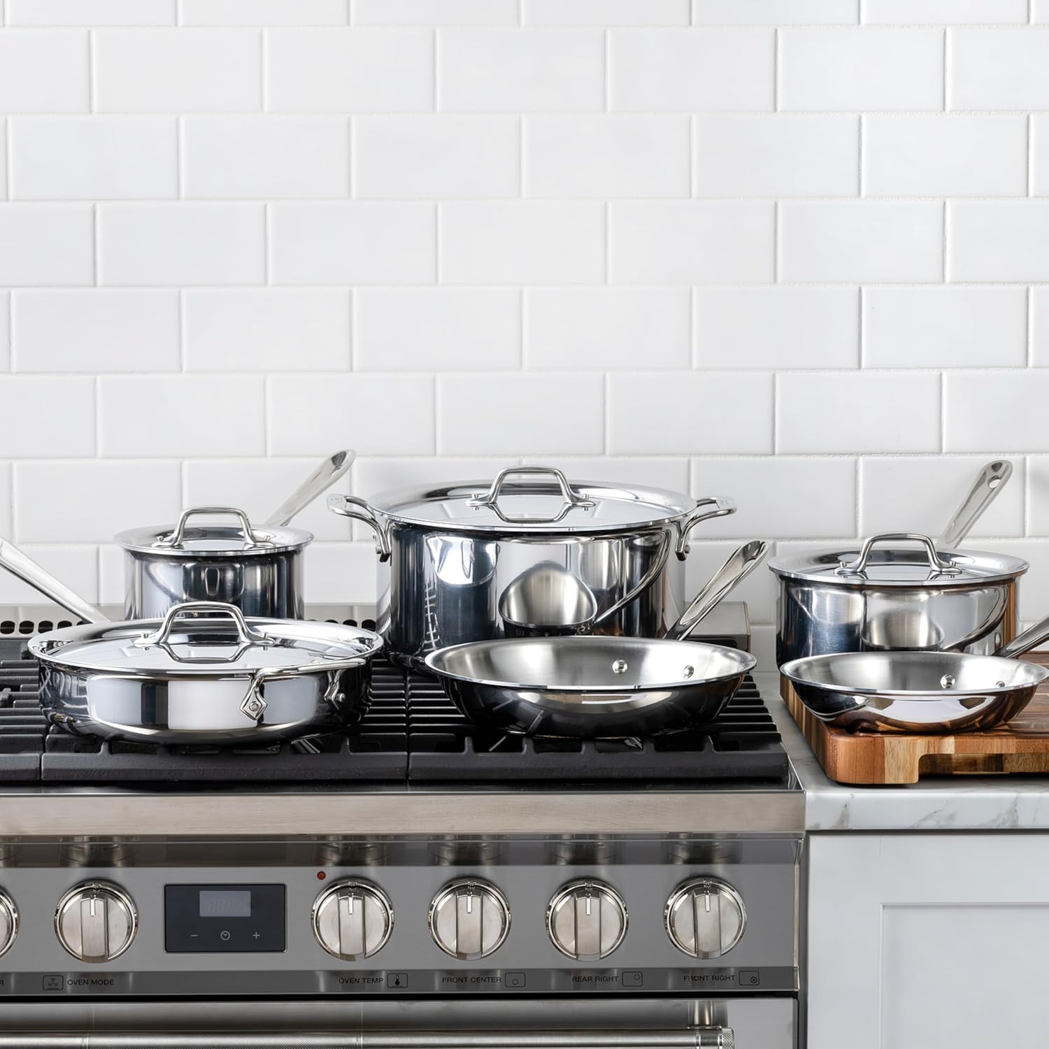 All-Clad D3® Stainless Steel 10 Piece Cookware Set- Made in USA- Includes Frying Pans, Saucepan, Sautépan, Stockpot - Professional Grade -Oven Safe & Induction Compatible - Image 2