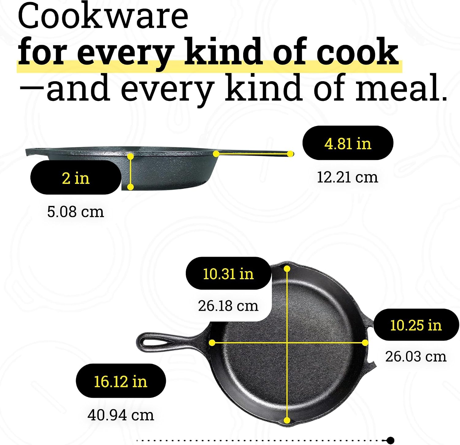 Lodge Seasoned Cast Iron Skillet 10.25 Inches - PFAS-Free, Non-Toxic Cookware - Use with an Oven, Stove, Grill, or Campfire - Naturally Non-Stick & Oven Safe | camping-cooking-utensils - Image 8