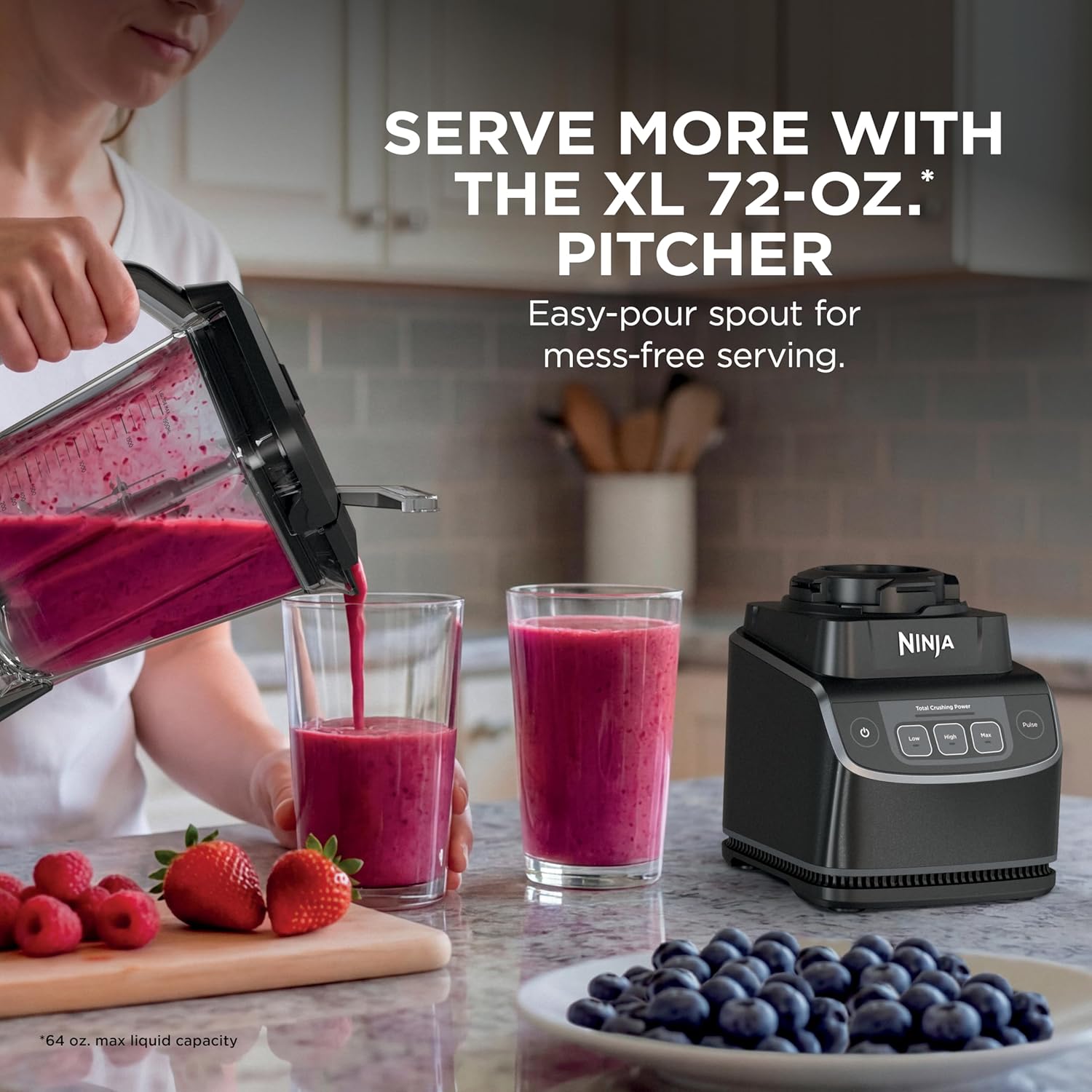 Ninja UltraCrush Professional Blender | 1000W Power, XL 72-oz.* Pitcher | Total Crushing Technology | 3 Manual Speeds for Smoothies, Sauces & More | Full-Size Countertop | Black | BP201 (2026) - Image 3