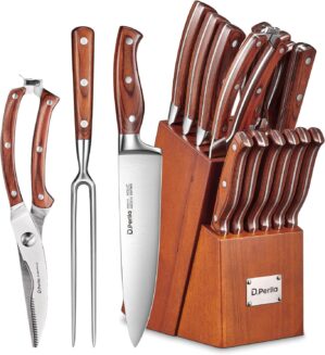 Kitchen Knife Set, 16 Pcs Stainless...