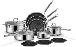 SNOWCLAD Pots and Pans Set Non Stic...