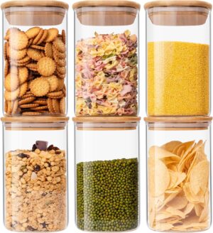 Glass Food Storage Jars 37 oz Set o...