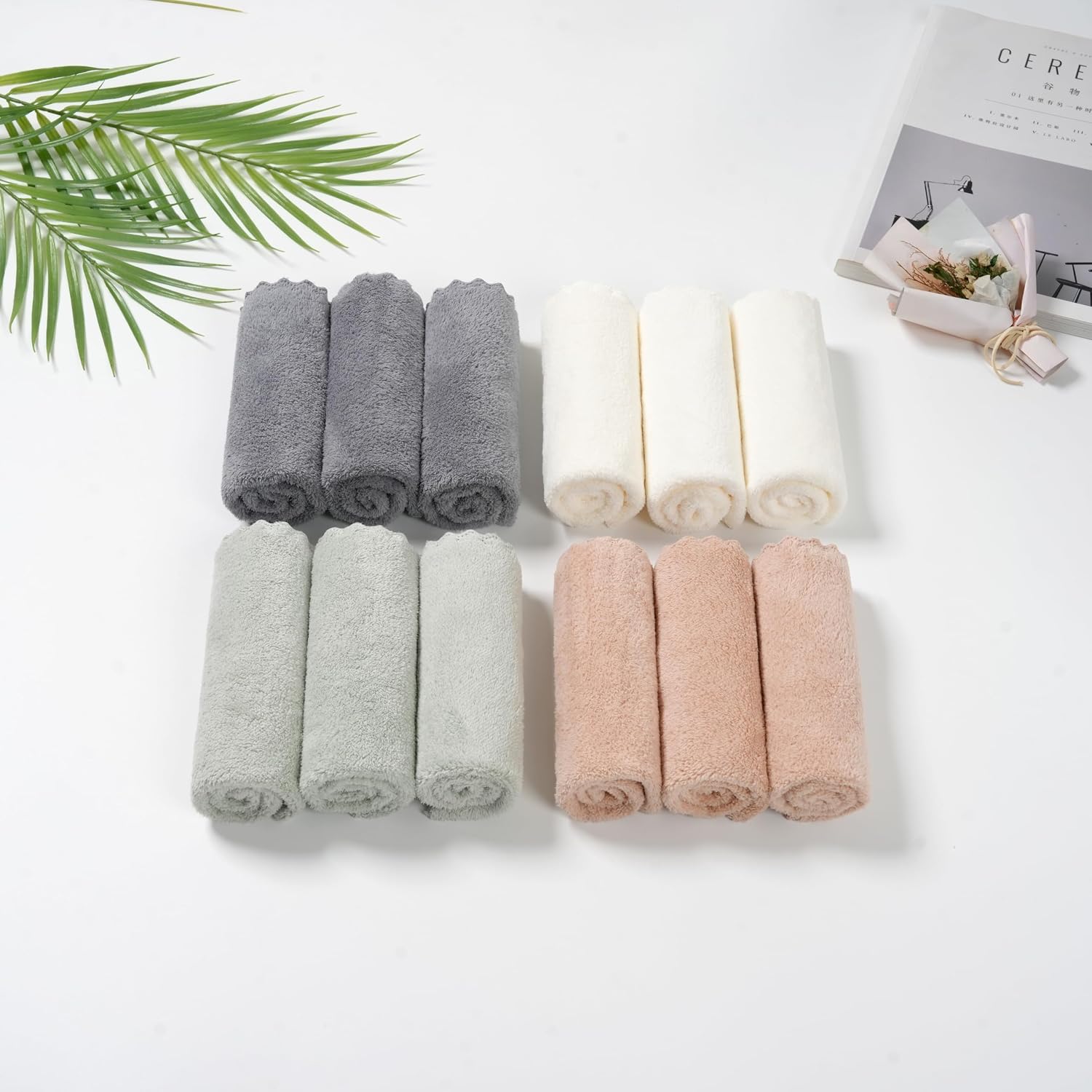 12 Pack Cleaning Cloth,Ultra Soft Absorbent Quick Drying Microfiber Cleaning rags,No scratches,Reusable,Washable,Lint Free Cleaning Towels for Kitchen,Window,Glass,car,11.8"×11.8",(Multicolor) - Image 6