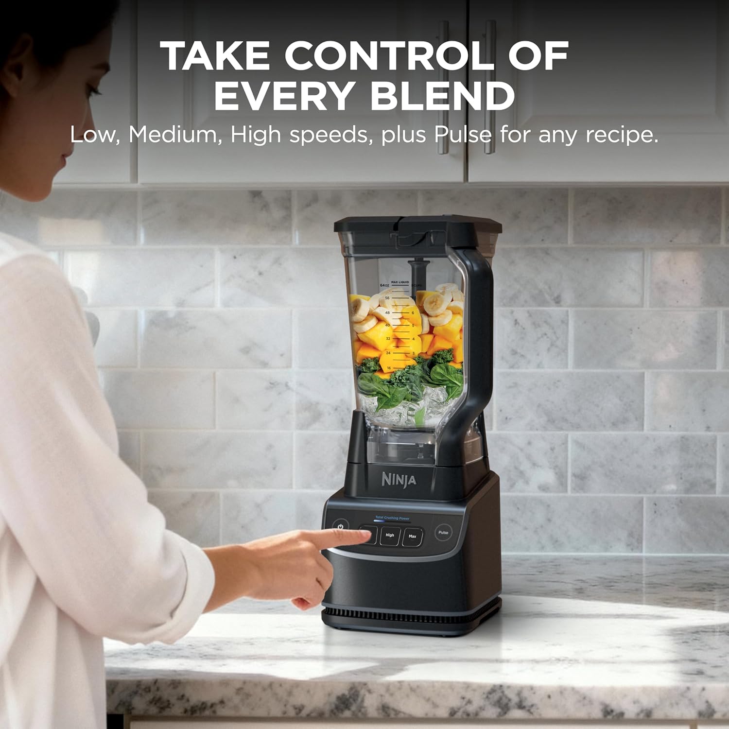 Ninja UltraCrush Professional Blender | 1000W Power, XL 72-oz.* Pitcher | Total Crushing Technology | 3 Manual Speeds for Smoothies, Sauces & More | Full-Size Countertop | Black | BP201 (2026) - Image 6