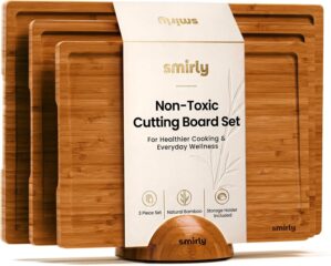 SMIRLY Bamboo Cutting board for Kit...