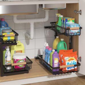 ADRIMER Under Sink Organizer 2 Pack...