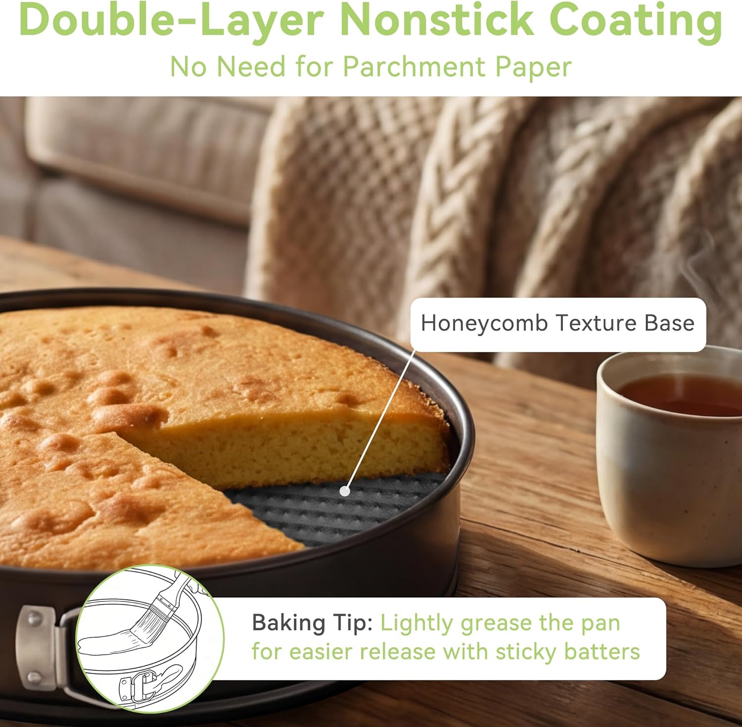 USLAI Springform Pan, 6 Inch Nonstick Mini Cheesecake Pan with Removable Bottom, Easy to Clean, Ideal for Baking Cakes, Pies and Quiches - Image 2
