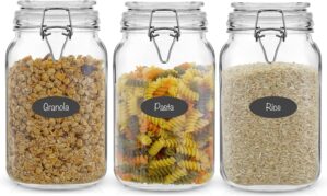 JoyJolt Airtight Glass Jars with Li...