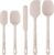 ChefAide 5 Pieces Silicone Spatula Set, Food Grade Rubber Spatula, Upgrade Strong Handle with Ergonomic Grip, Heat Resistant Up to 600°F for Nonstick Cookware, Cooking