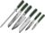 HexClad Green 6 Piece Japanese Damascus Stainless Steel Blade Essential Knife Set, Full Tang Construction, Pakkawood Handle