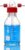TISMART Gas Washing Bottle Glass Bubbler BORO3.3 GL45 500mL 1set | GL45 Head with 2 Threads GL14 PBT Red Screw Cap Gas Purification