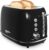 2 Slice Retro Stainless Steel Toaster with Bagel, Cancel, Defrost Function and 6 Bread Shade Settings Bread Toaster, Extra Wide Slot and Removable Crumb Tray (Black)