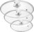 Glass Lid for Pots and Pans, 3 pcs Lid Replacement Set Cookware Cover (8 In + 10.25 In + 12 In)
