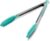 Doosu Kitchen Tongs for Cooking – 600°F Heat Resistant Food Tong with Non-Scratch Silicone Tips, Heavy Duty Stainless Steel Locking Tong for BBQ, Grilling Steak, Serving Salad, Pasta (12in, Aqua Sky)