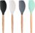 LorisArm Large Wooden Handle Spatula Set, 12″ Rubber Spatula 4-Pack Nonstick Silicone Spatulas for Baking Cooking and Mixing, Jar Scraper (Grey, Green, White, Black).