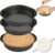 8″ Round Cake Pan, 3PCS Nonstick Cake Pans with 100 PCS Parchment Paper, Carbon Steel Cake Baking Pans with Handle, Dishwasher Safe
