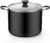 Cook N Home Professional 10.5 Quart Non stick Stock Pot with Lid, Riveted Handles, Big Soup Pot for Holiday Feasts, Stockpot with Even Heating, Induction Cookware, Oven & Dishwasher Safe, Black