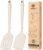 Pack of 2 Silicone Spatula Turners, Non Stick Slotted Kitchen Spatula Set, Heat Resistant BPA Free Kitchen Utensils, One-Piece Design, Suitable for Flipping Fish, Eggs, Steak, Pancakes(KHAKI)