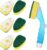 Dishwand Refills with Handle, Dish Wand Refill Replacement Sponge Head 6Pcs | Non-scratch Heavy Duty Sponge Heads Set,Soap Dispenser Scrubbers,Dishwashing Scrub Dispensing Brush Pads,Dishwasher Cleaning