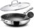 SNOWCLAD Wok, 13 Inch Hybrid Woks & Stir-fry Pans Nonstick, Non Toxic Stainless Steel Wok Pan with Lid, Dishwasher Induction Oven Broiler Safe, PFOA Free Cookware Non Stick