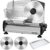 OSTBA Meat Slicer with Quiet DC Motor, 200W Electric Deli Slicer, Dual 7.5” Stainless Steel Blades, 0-15mm Adjustable Thickness, Easy to Clean, Ideal for Meat, Cheese, Bread, and Vegetables