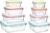 Vtopmart 8 Pack Glass Food Storage Containers with Airtight Lids, Glass Meal Prep Containers, Lunch Containers for Microwave, Oven, Freezer and Dishwasher, BPA Free
