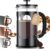 Veken French Press Coffee Maker 34oz, No Plastic Touching Cafe,Thickened Glass Stainless Steel Brewer, Cold Brew Cafetera Tea pot for Kitchen Travel Camping, Gifts, Decor, Bar Accessories, Dark Pewter