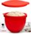 The Original MIXAID Silicone Bowl Insert Liners for KitchenAid Tilt-Head 5 Qt Stand Mixers – Replacement Mixer Accessories – Leak-Proof Design, Non-slip Base & Easy Clean – Set 1 Liner & Lid, Red