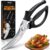 Poultry Shears, Kitchen Shears Heavy Duty for Food With Anti-Slip Handle & Safety Lock, Meat Scissors, Chicken, Lobster, Quail, Fish, Food Cutting Scissors, Bone Cutter – Spring Loaded