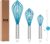 OYV Silicone Whisk,Heat Resistant 480°F Whisks For Cooking Non Scratch,Stainless Steel wired wisk,Plastic Rubber Whisk Tool For Nonstick Cookware Pans,Silicon Wisks Set of 4,Blue