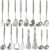 Newness 16 Pcs Cooking Utensils Set, 304 Stainless Steel Kitchen Utensils Set, Metal Kitchen Accessories, Include Soup Ladle, Slotted Skimmer Spoon, Spaghetti Spoon and Spatula, Dishwasher Safe