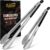 Eddeas Grill Tongs, Bbq tongs – 12″ and 17 Inch Extra Long Kitchen Tong, Heat Resistant 600 Degrees Stainless Steel tongs, Metal Locking Tong for Cooking, Grilling, Outdoor Barbecue, Set of 2