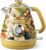 Hazel Quinn X Eduardo Recife Electric Kettle – 1200W Fast Water Boiling, 1.7L/57oz, All 304 Stainless Steel Interior, BPA-Free, Auto Shut-Off, Cordless Retro Teapot with Thermometer – Floral Patterned