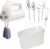 Hamilton Beach 6-Speed Electric Hand Mixer with Whisk, Dough Hooks and Easy Clean Beaters, Powerful 275 Watt Motor, Snap-On Storage Case, White