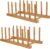 SAMEBUTECO Bamboo Wooden Dish Racks Plate Stand Holder Vertical Drainer Kitchen Cabinet Organizer for Dish, Pots, Lids, Bowls, Cups, and Cutting Boards and Books(2 Packs)