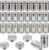 24 Pcs Stainless Steel Spice Jars with Shaker Lids, Seasoning Jars with Adjustable Pour Holes and Glass Window, Empty Spice Bottles for Kitchen Salt Pepper Sugar Seasonings (3.4oz)