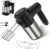 Cordless Electric Hand Mixer, 7 Speed Rechargeable Wireless Handheld Mixer with Eject Button, Long Battery, Quiet Anti-Splash, 6×304 Stainless Steel Attachments & Storage Base for Baking (Black)