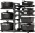 Adjustable Heavy Duty Pots and Pans Organizer Under Cabinet, 8-Tier Pot and Pan Organizers Inside Cabinet, Kitchen Cabinet Organizers and Storage, Black