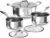 COOKER KING Stainless Steel 6 Pcs Pots Set, 1.5 & 2QT Saucepan and 5-Quart Pots with Lids, Non Stick, Non Toxic, Stay-Cool Handles, Induction, Oven, Dishwasher Safe