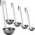 Sturdy, Ergonomic Combo Sizes Ladles 5 Pk. 1 2 4 6 8 Oz Stainless Steel Ladle with Long Handles. Best Kitchen Supplies for Stirring, Portioning and Serving Soup, Chili and Stew in Restaurants and Home