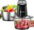 IRIITCH Food Processor with LED Timer, 800W Electric Chopper with 2 Bowls (12-cups Glass Bowl+12 cups Stainless Steel Bowl), 2 Set 6 Bi-Level S-Blades, Meat Grinder for Nuts, Onion, Garlic, Baby Food